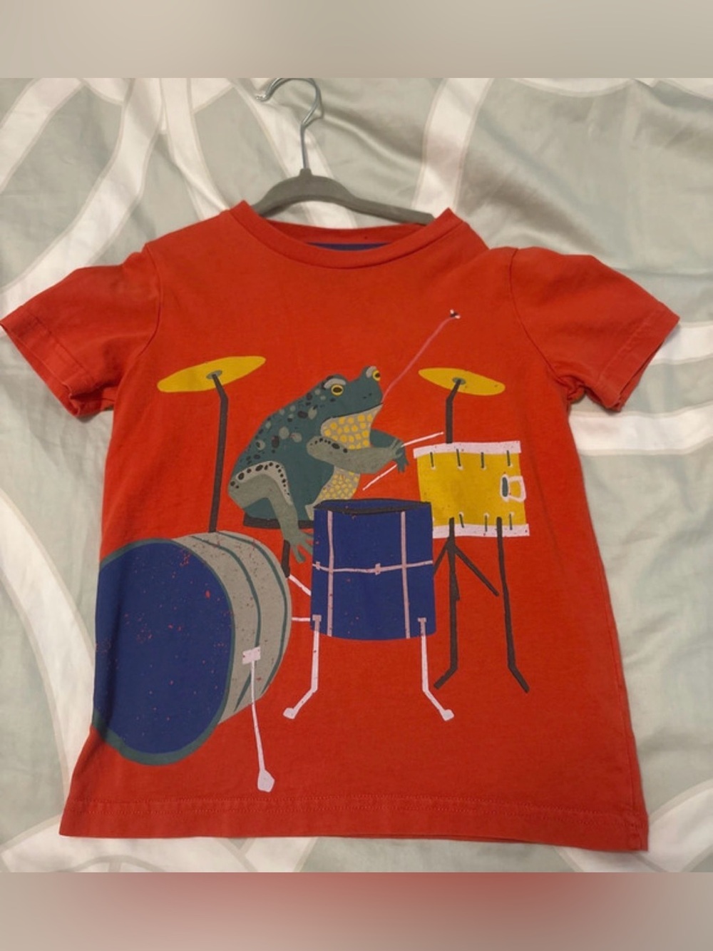 Kids Red Frog Drum Graphic Tee 4-5